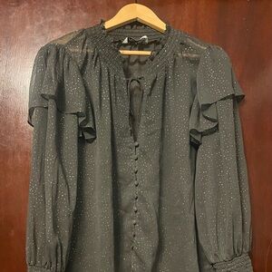 Women’s Zara Charcoal Blouse with Subtle Sparkle